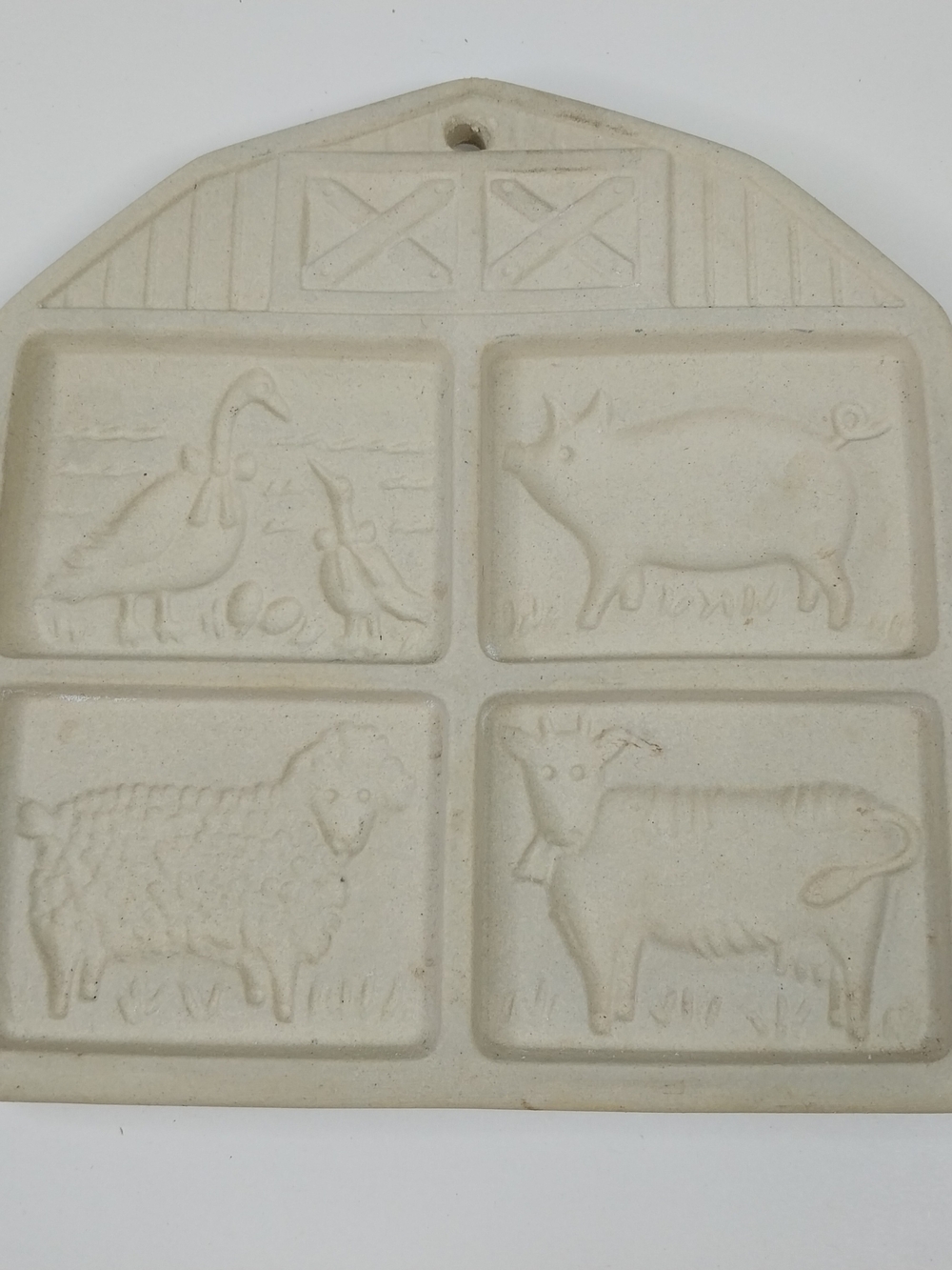 Retired 1994 Pampered Chef Farm Yard Friends Stoneware Shortbread Cookie Mold